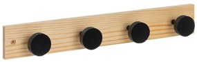 Стенна закачалка от масивен бор в черен и естествен цвят 40 cm Anillos – Casa Selección