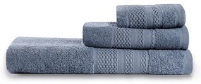 Сини памучни хавлии и кърпи за баня в комплект от 3 бр. от тери Piramit – Foutastic