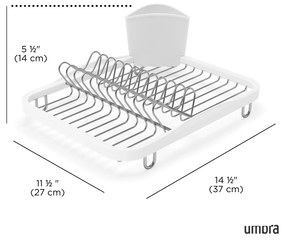 Бяла стоманена тавичка за оттичане 36x28 cm Sinkin – Umbra