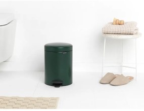 Кош за боклук с педал Brabantia NewIcon 1003199, 5 л, Плавно затваряне, Противоплъзгаща основа, Тъмнозелен