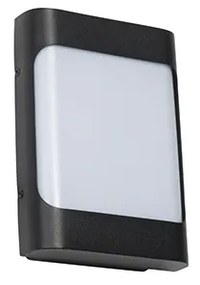 Дизайнерски външен стенен аплик черен с LED IP44 с датчик за здрач - Khuvan