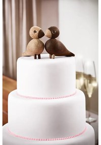 Комплект от 2 статуетки от масивна дъбова дървесина Lovebirds - Kay Bojesen Denmark