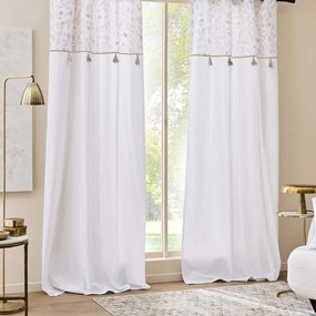 Бяло перде със смес от памук 140x240 cm Duchesse – douceur d'intérieur