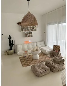 Светлокафяв детски пуф от букле и шенил Terrazzo Square – Wigiwama