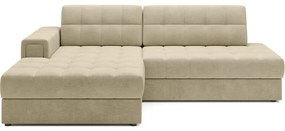 Светлокафяв кадифен сгъваем ъглов диван (ляв ъгъл) Blezalt – ELTAP
