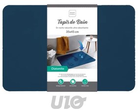 Тъмносин килим за баня от диатомична глина 35x45 cm Diatonella – douceur d'intérieur