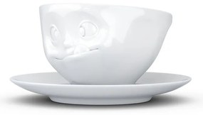 Бяла порцеланова чаша с чинийка - 58products