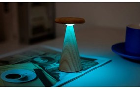LED настолна лампа в естествен цвят с дървен абажур (височина 14 cm) Sylva – Gingko
