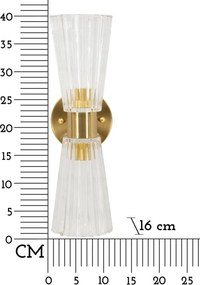 Стъклена стенна лампа в златист цвят Prague – Mauro Ferretti