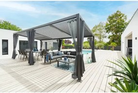 Ламелна пергола Hesperide Avila, Алуминий, Графит, 6x3.5 m