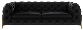 Черен кадифен диван 225 cm Chelsea Bis – Ropez