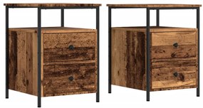 857255 vidaXL Нощни шкафчета, 2 бр, старо дърво, 44x45x60 см, ПДЧ