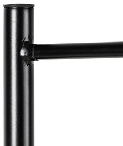 Индустриална подова лампа черна с месинг 2-светлина - Haicha