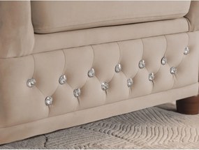 Бежов кадифен разтегателен ъглов диван (ляв ъгъл L форма) York Blik – Ropez