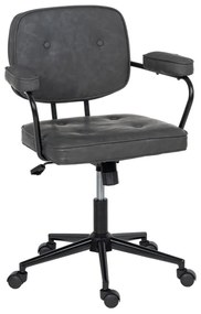 Антрацитен офис стол от имитация на кожа – Ixia