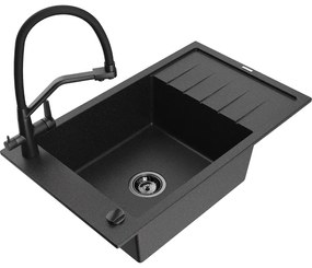 Mexen Elias гранитна кухненска мивка с единично корито и отцедник с