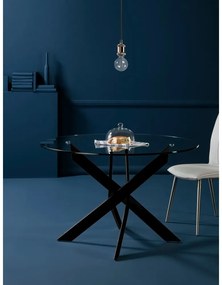 Кръгла маса за хранене със стъклен плот 120x120 cm Ruth - Marckeric