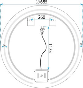 Огледало LED 70cm Modern