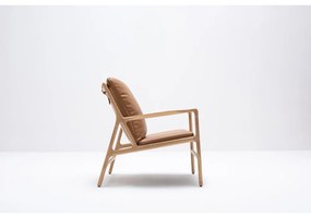 Кожен фотьойл в кафяво-натурален цвят Dedo - Gazzda