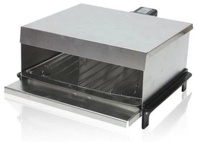 Парти грил Rubino PG-06I, 800W, Подвижна тава с дръжка и скара, Сребрист