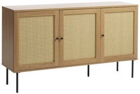 Нисък скрин от декор от дъб в естествен цвят 140x80 cm Pensacola – Unique Furniture