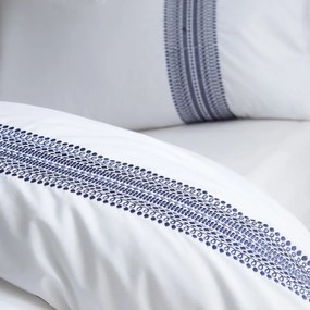 Синьо и бяло памучно спално бельо за двойно легло 200x200 cm Remy - Bianca
