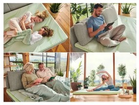 Топ матрак Dormeo Нейчър Алое Вера II D110081456, 5см, 140х200см, 3D пяна Orthocell, CleanEffect, AirX System, Нехлъзгащ се, Бял/зелен