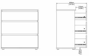 Бял нисък скрин 77x84 cm Nova – Tvilum