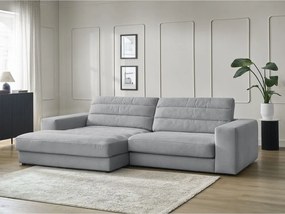 Светлосив кадифен ъглов диван (ляв ъгъл) Sierra – Bobochic Paris