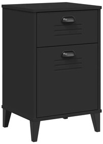 374915 vidaXL Нощно шкафче VIKEN, черно, инженерно дърво