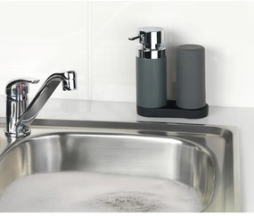 Комплект от 2 сиви дозатора за препарат с тавичка Squeeze, 250 ml Easy Squeez-e - Wenko