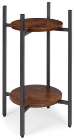 Стойка за цветя в таванско помещение - 2-етажен рафт с кръгли дървени рафтове