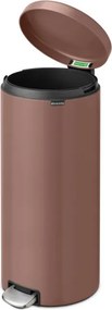 Кош за боклук с педал Brabantia NewIcon 1008853, 30 л, Плавно затваряне, Противоплъзгаща основа, Сатенено покритие, Кафяв