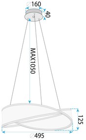 Лампа G136-CP 50cm GOLD