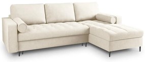 Светлобежов ъглов разтегателен диван , десен ъгъл Santo - Milo Casa