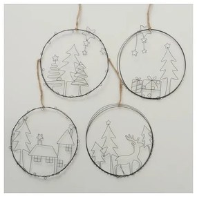 Комплект от 4 висящи коледни декорации Gerda - Boltze