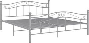 324999 vidaXL Рамка за легло без матрак, сив, метал, 140x200 см