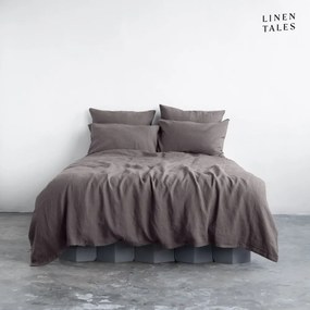 Тъмносив ленен чаршаф за двойно легло 200x220 cm - Linen Tales