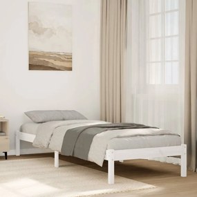 852403 vidaXL Рамка за легло без матрак, бял, 90x210 см, борово дърво масив