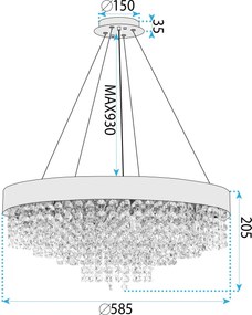 Лампа APP1786-16CP 60 cm Chrome