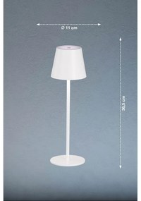 Бяла LED настолна лампа с метален абажур (височина 36,5 cm) Viletto – Fischer &amp; Honsel