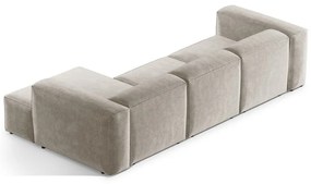 Бежов ъглов диван от рипсено кадифе (десен ъгъл) Bergano – Cosmopolitan Design