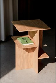 Нощно шкафче от декор от дъб с рафтове в естествен цвят Atik – noo.ma