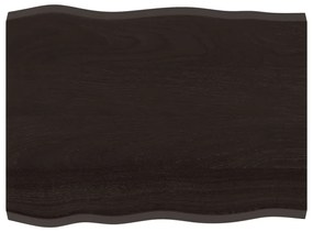 364011 vidaXL Плот за маса тъмнокафяв 80x60x(2-4) см обработен масивен дъб