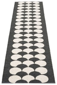 Черна и кремава пътека за открито и закрито 70x250 cm Poppy Black Vanilla – Pappelina
