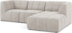 Бежов кадифен ъглов диван (десен ъгъл) Aloha – Makamii