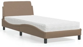 3208341 vidaXL Легло с матрак, капучино, 90x200 см, изкуствена кожа