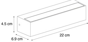Индустриален стенен аплик ръждяво кафяв с LED IP65 - Steph