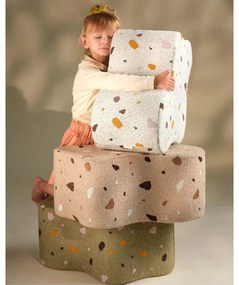 Бял детски пуф от букле и шенил Terrazzo Cloud – Wigiwama