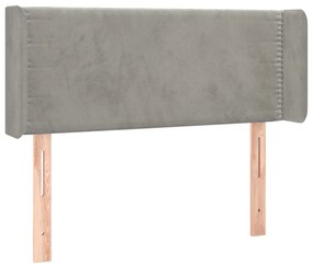 3118658 vidaXL Горна табла за легло с уши, светлосива,83x16x78/88 см, кадифе
